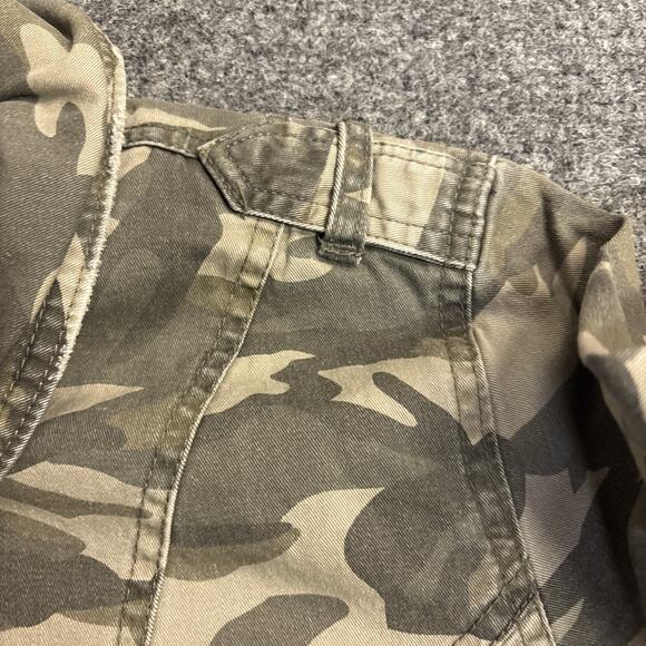 Mudd Womens XL Camo Denim Military-Style Distressed Jacket Pockets - Picture 5 of 8